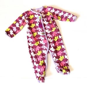TAGGIES baby girl elephant print sleeper bodysuit footie